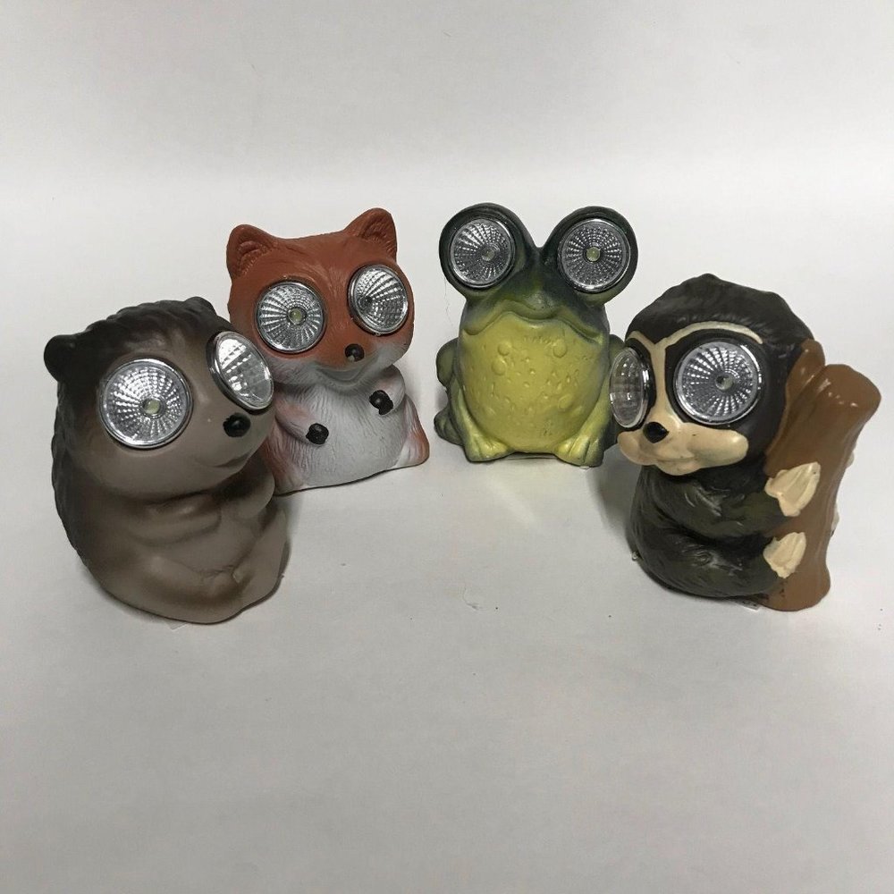 Set of 4 Solar Light Animal Garden Décor Outdoor
